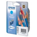 Epson T0322 C13T03224010 оригинальный струйный картридж 420 страниц, голубой