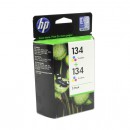 HP C9505HE (HP 134 + 134) оригинальный струйный картридж 2*560 страниц, цветной